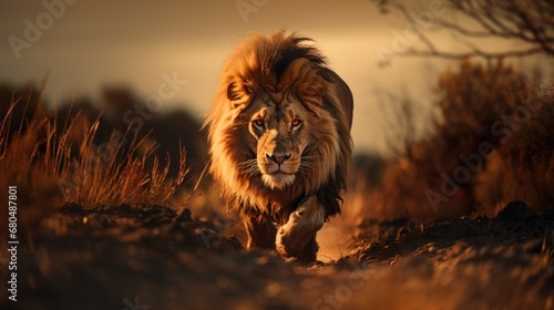 Ein Löwe nähert sich photo