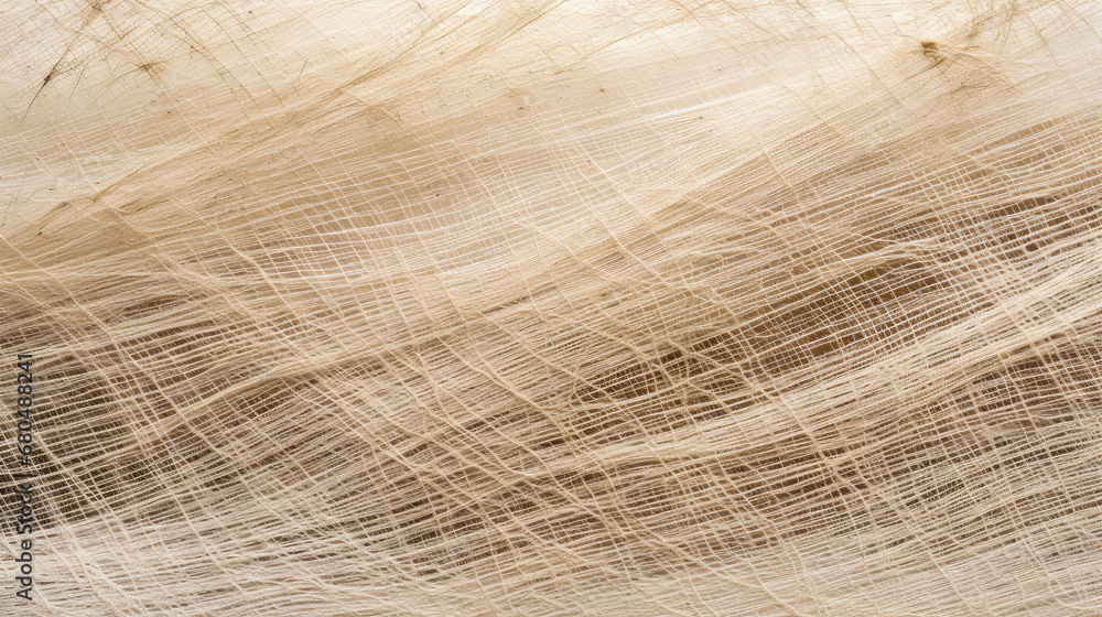 Fototapeta premium Beautiful light background close-up background texture linen twine braid cotton linen woven canvas jute burlap natural fiber bag linen fabric clothing, copy space