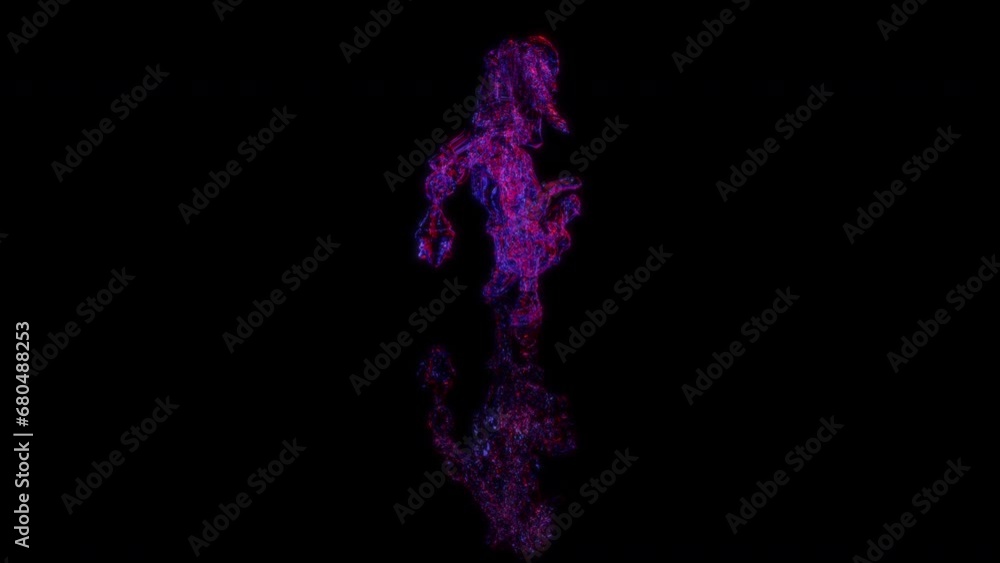 3D animation rendering, girl from the game model on a black background 3D animation rendering, girl from the game model on a black background