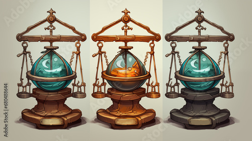 Wallpaper Mural A set of precision scales for scientific experiments. Digital concept, illustration painting. Torontodigital.ca