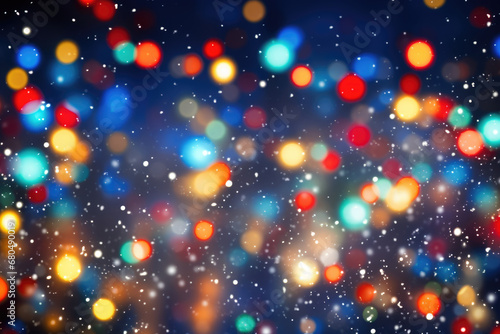 Abstract Christmas lights holiday background photo