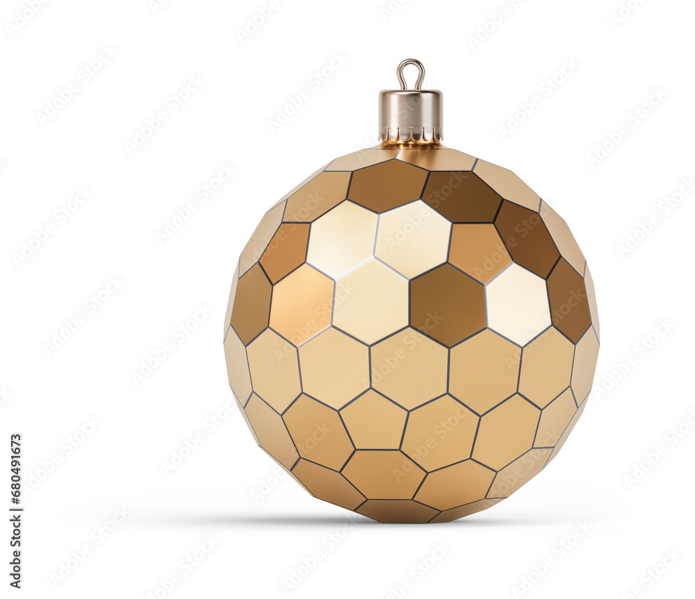 Gold and black futuristic Christmas ball. New Year tree toy decoration Isolated on transparent background. 3D render Gold and black futuristic Christmas ball. New Year tree toy decoration Isolated on transparent background. 3D render
