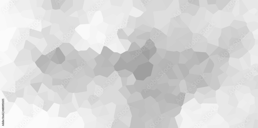 Obraz premium Light gray ash Broken quartz stained Glass Background with White lines. Voronoi diagram background. Seamless pattern with 3d shapes vector Vintage background. Geometric Retro tiles pattern