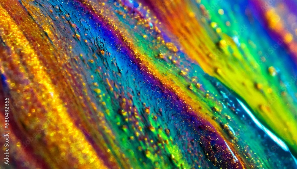 Macro Shot of Vibrant Paints Corky Texture
