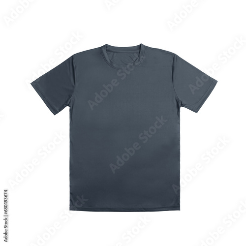 Chic & casual dark gery cotton tee on a white backdrop, ideal for sports and daily wear. Versatile design template for creative mock-ups. Front View