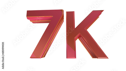 Free Download Red 3d number 7K - GFXLoad