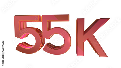 Red 3d number 55K photo