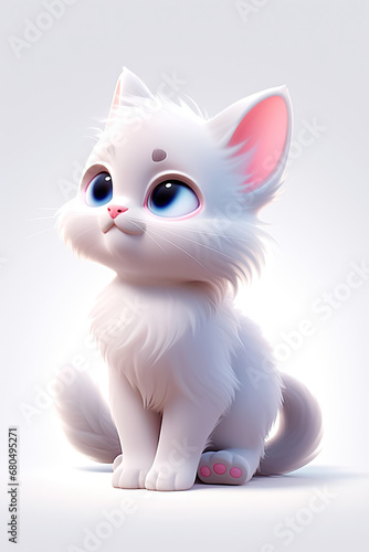Lovely Ragdoll cat isolated on background. 