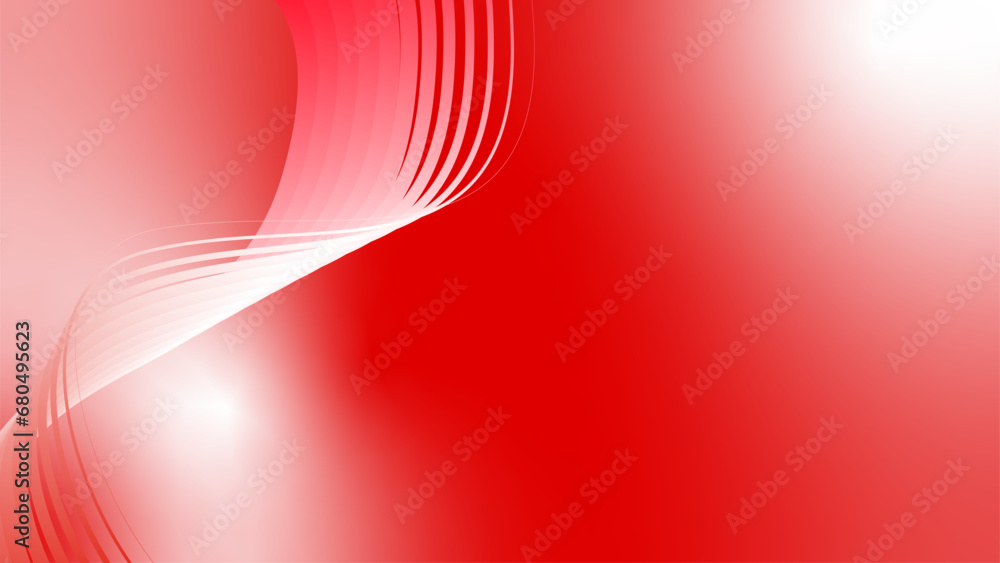 red white red flag color gradient background abstract wavy technology lines - obrazy, fototapety, plakaty 