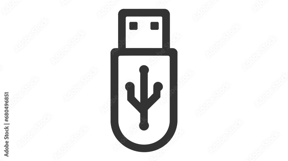USB icon vector. Flash Drive icon symbol isolated on white background. USB icon vector. Flash Drive icon symbol isolated on white background.