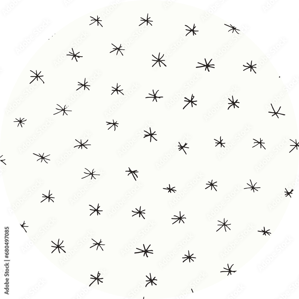 pattern icons Hand drawn marker and ink  circles  snowflakes. - obrazy, fototapety, plakaty 