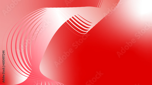 red white red flag color gradient background abstract wavy technology lines photo