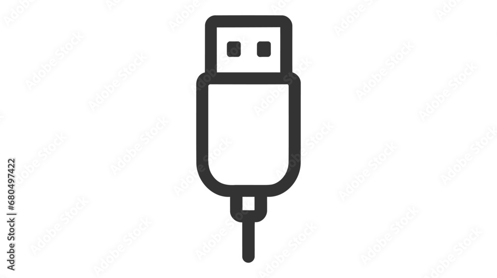 USB icon, data portable, vector icon solated on white background USB icon, data portable, vector icon solated on white background