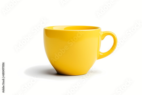 Yellow Cup On White Background photo