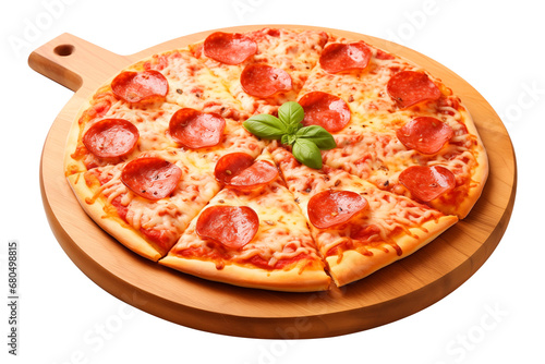 Pepperoni Pizza Isolated on Transparent Background
