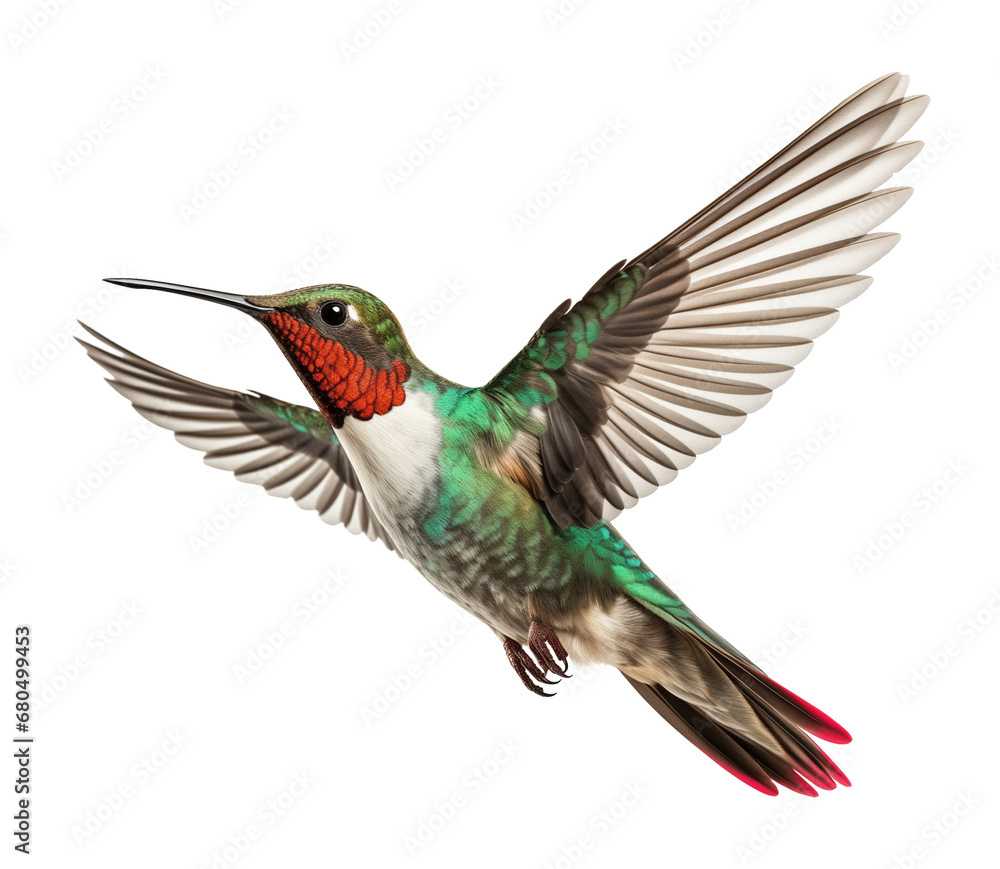 Obraz premium Hummingbird Flying Isolated on Transparent Background 