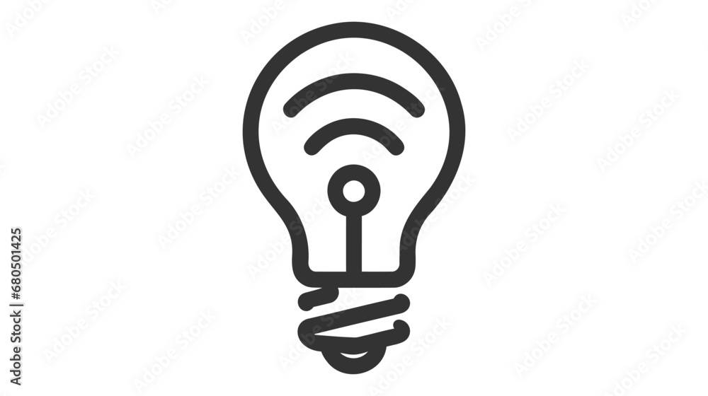 Smart bulb vector icon isolated on white background. Smart bulb vector icon isolated on white background.