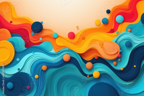 Abstract colorful background with paper cut shapes. abstract background for Opposite Day.  photo