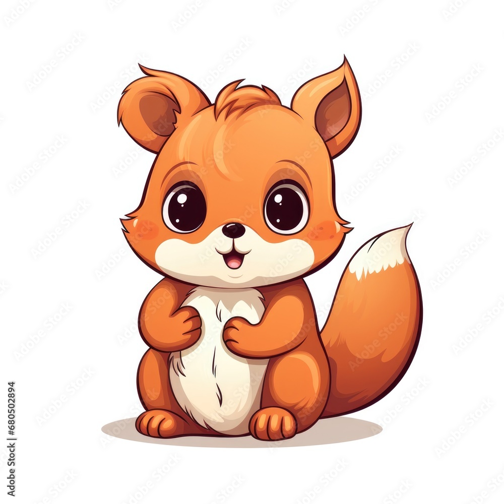 Cute cartoon 3d character squirrel on white background Cute cartoon 3d character squirrel on white background