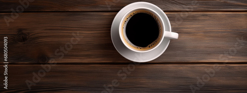a cup of delicious aromatic coffee on a wooden background.Generative AI