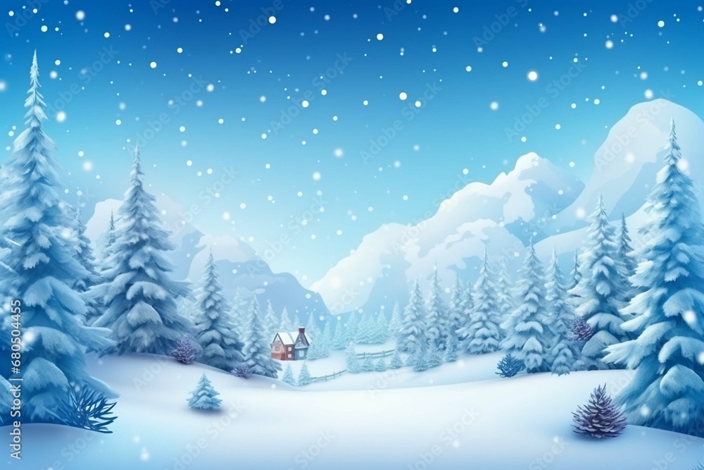 Winter Christmas background, Bright color, 