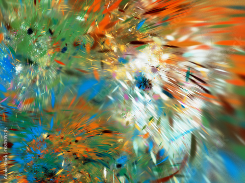 Wallpaper Mural blue and orange abstract fractal background 3d rendering illustration Torontodigital.ca