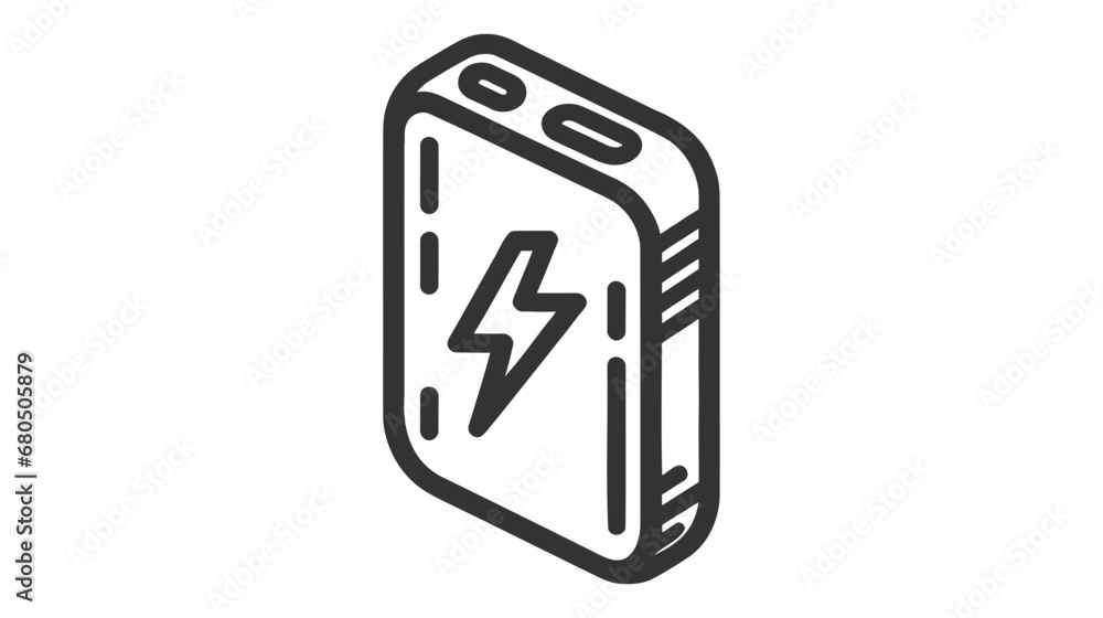 Power bank icon. Simple design, isolate on white background Power bank icon. Simple design, isolate on white background