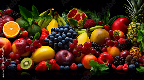 Fresh fruits assorted fruits colorful background
