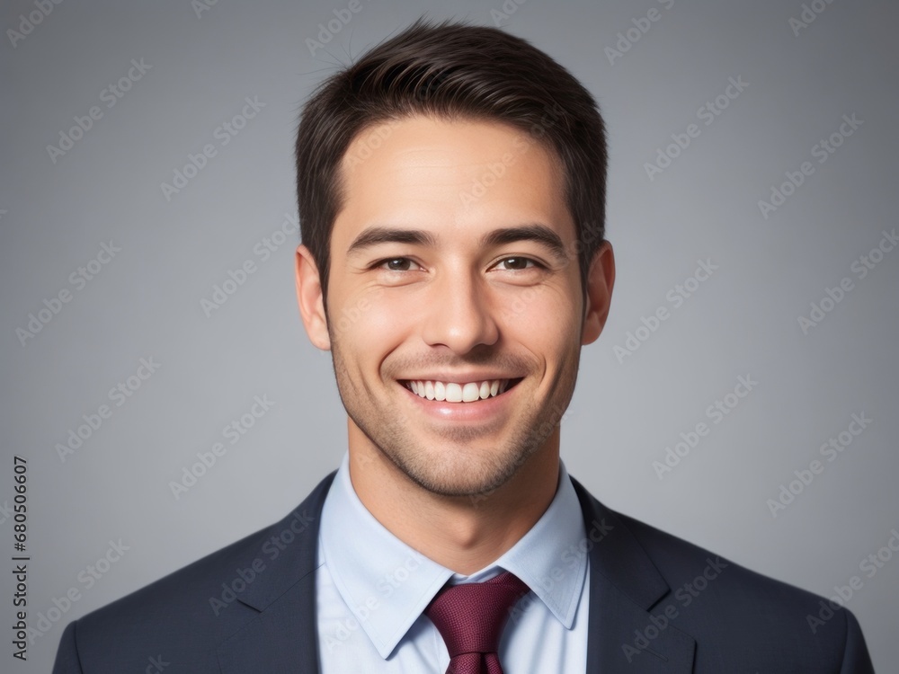 Confident Man in Business Attire Smiling with Confidence Confident Man in Business Attire Smiling with Confidence