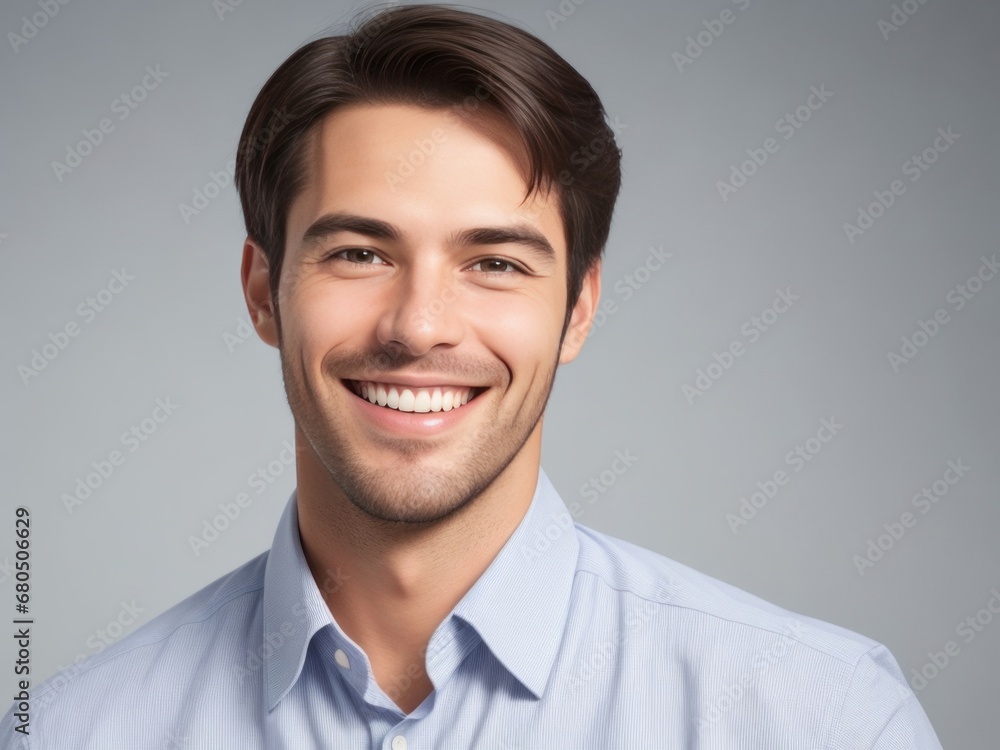 Professional Smiling Man in Corporate Attire with Dark Brown Hair Professional Smiling Man in Corporate Attire with Dark Brown Hair