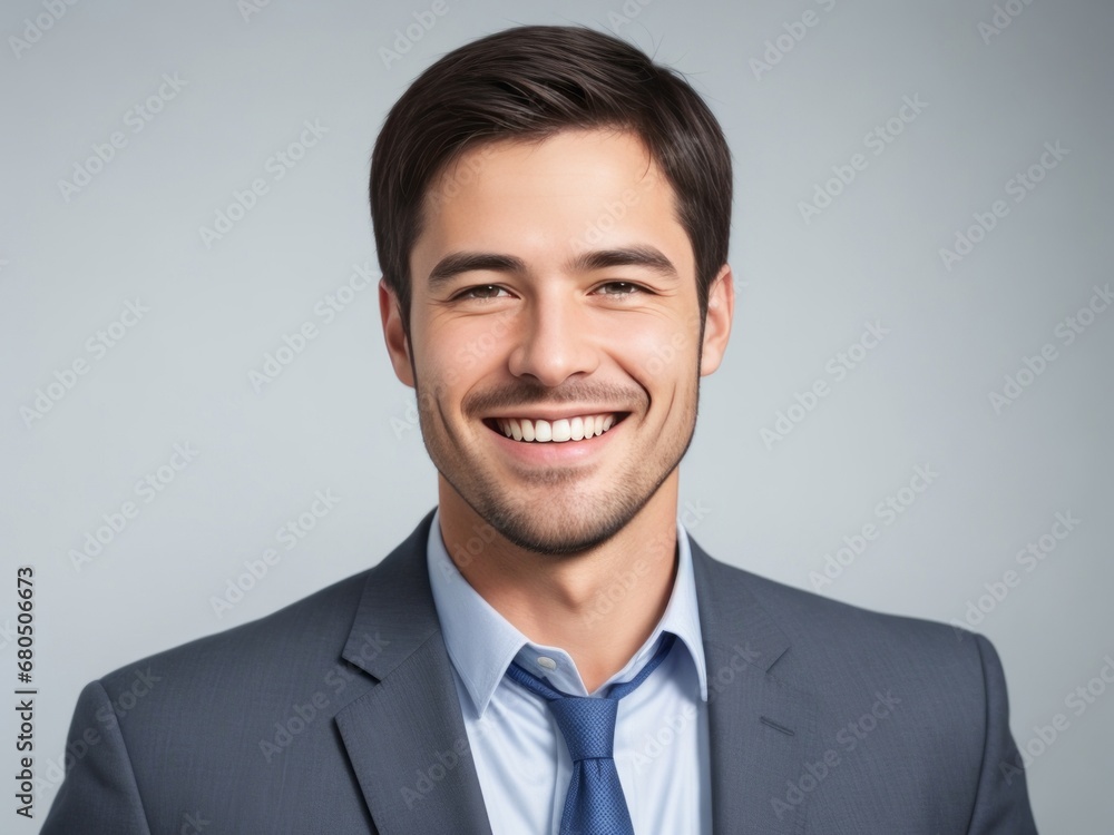 Confident Man in Business Attire Smiling with Confidence Confident Man in Business Attire Smiling with Confidence
