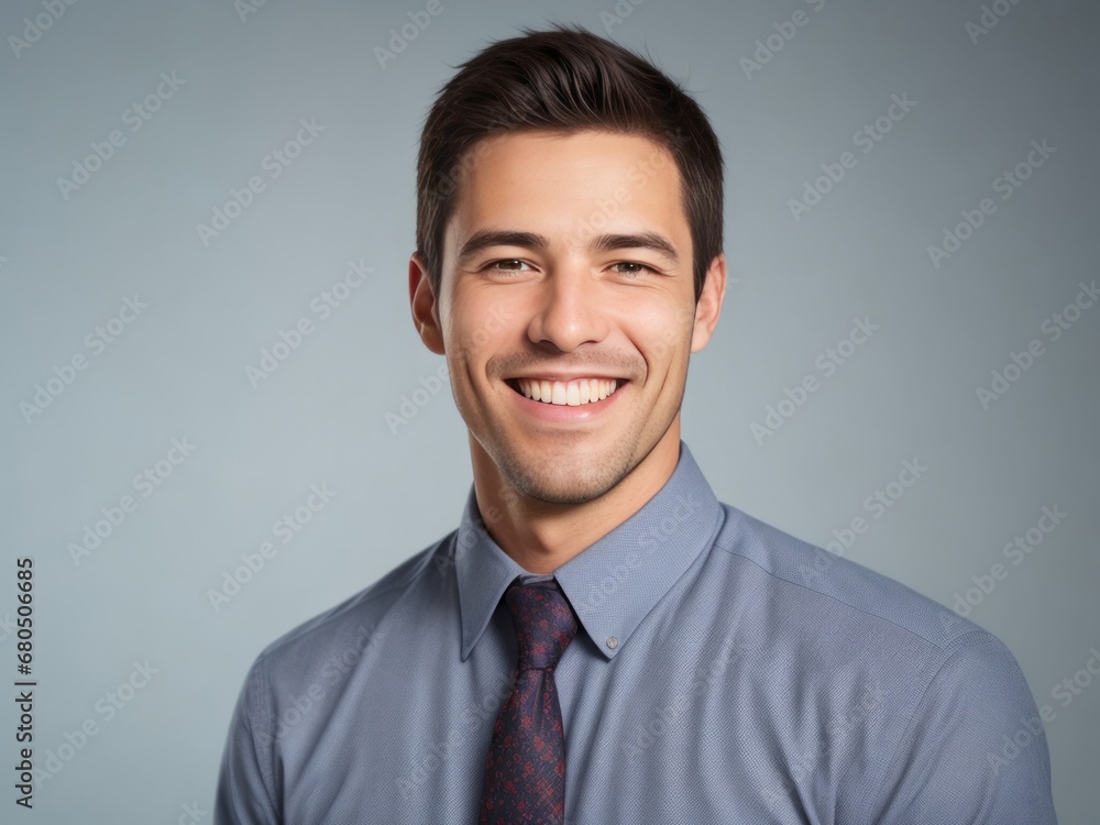 Confident Man in Business Attire Smiling with Confidence Confident Man in Business Attire Smiling with Confidence