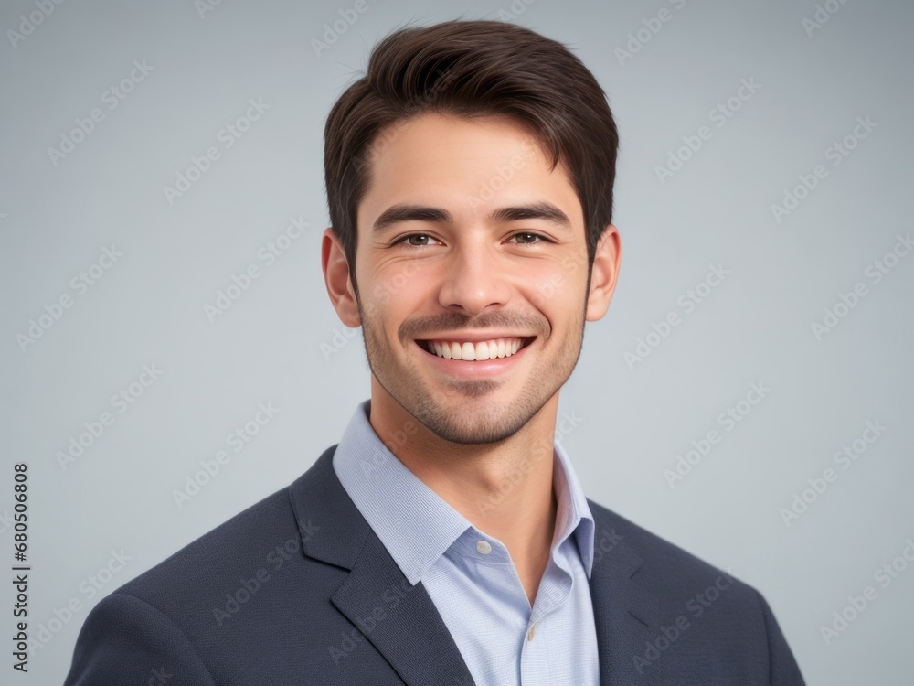 Professional Smiling Man in Corporate Attire with Dark Brown Hair Professional Smiling Man in Corporate Attire with Dark Brown Hair