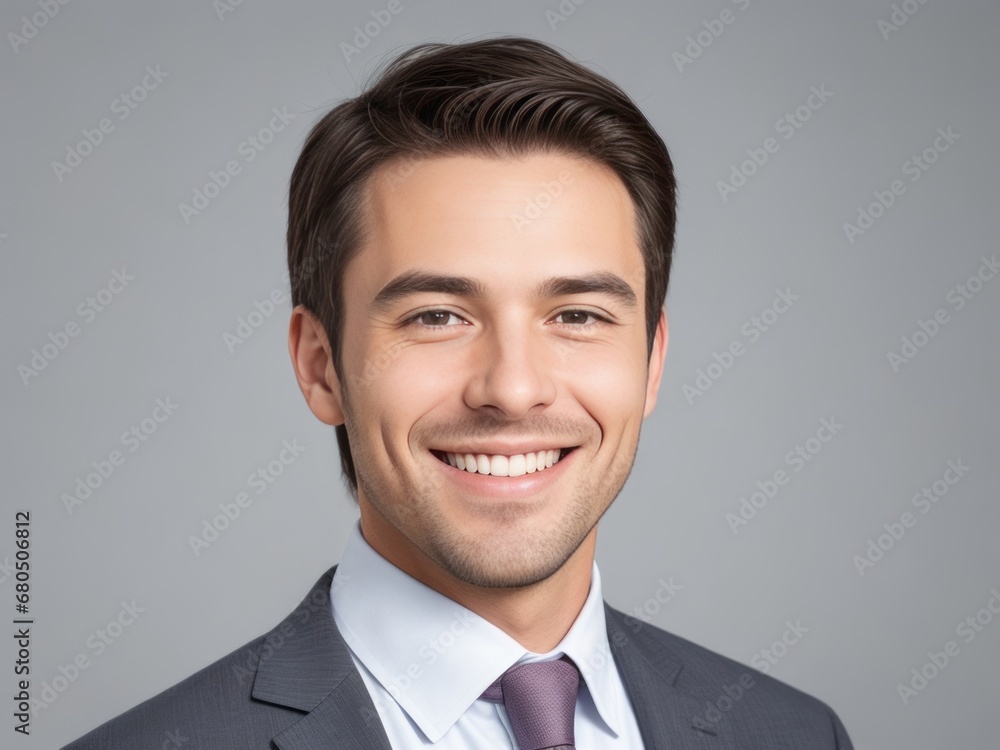 Professional Smiling Man in Corporate Attire with Dark Brown Hair Professional Smiling Man in Corporate Attire with Dark Brown Hair