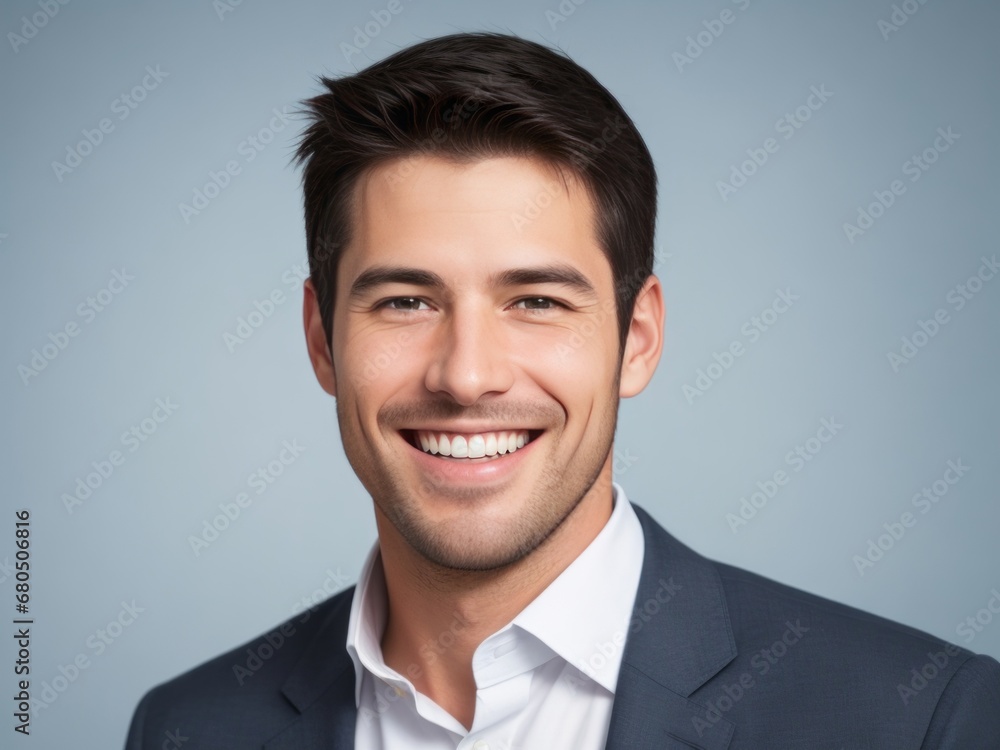 Professional Smiling Man in Corporate Attire with Dark Brown Hair Professional Smiling Man in Corporate Attire with Dark Brown Hair