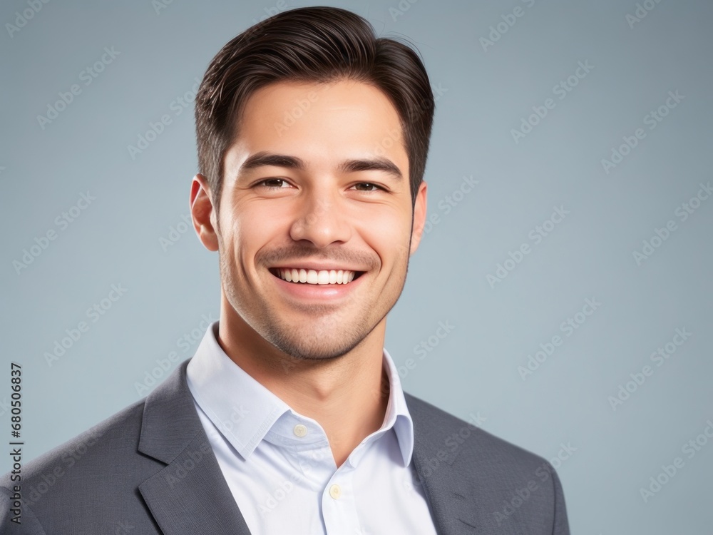 Professional Smiling Man in Corporate Attire with Dark Brown Hair Professional Smiling Man in Corporate Attire with Dark Brown Hair