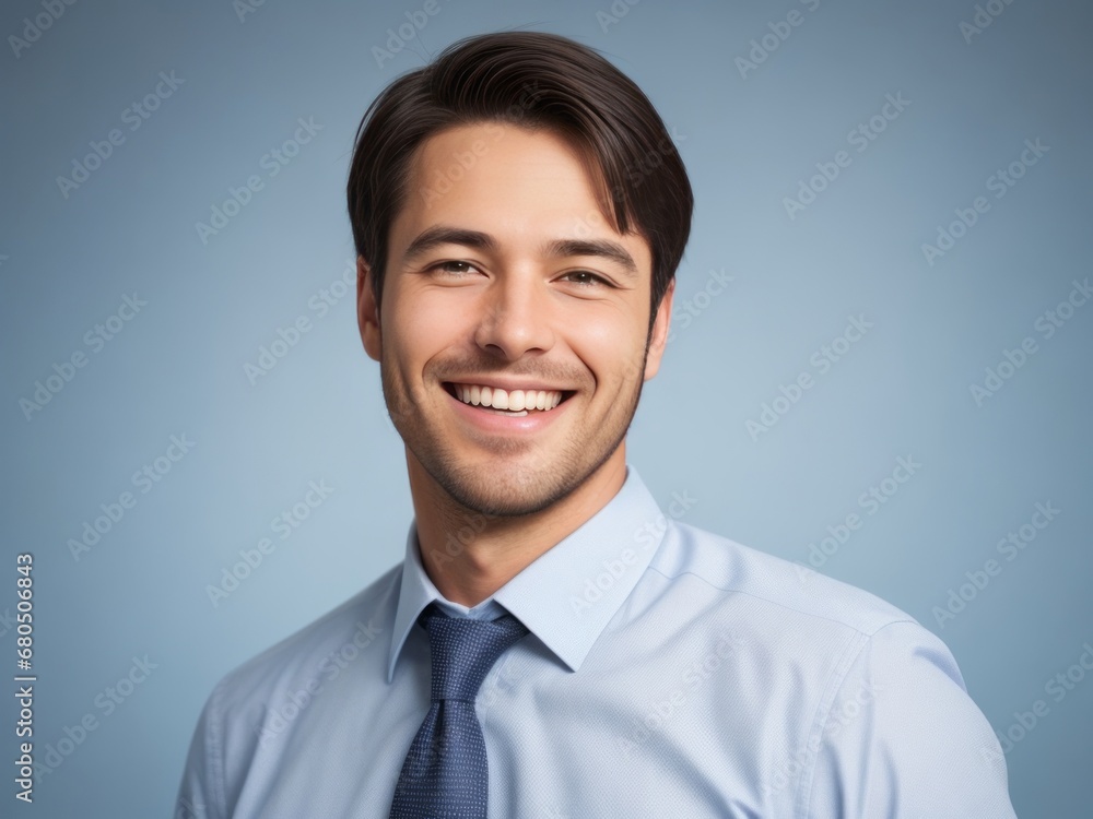 Professional Smiling Man in Corporate Attire with Dark Brown Hair Professional Smiling Man in Corporate Attire with Dark Brown Hair