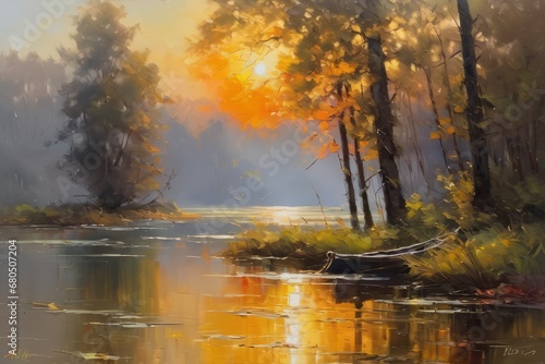 beautiful autumn landscape with trees and river. beautiful autumn landscape with trees and river. autumn landscape with a river  the lake  the river  a river in the autumn park  the trees  yellow leav