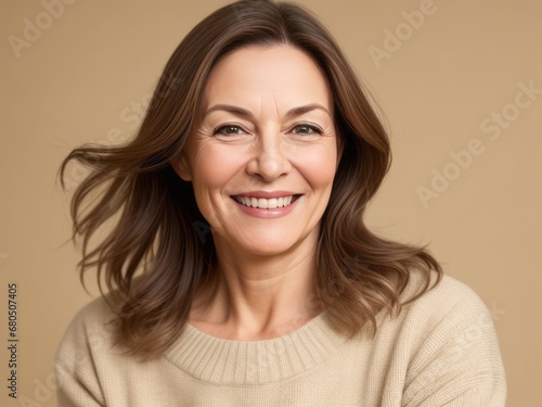 Smiling Woman, Dark Brown Hair © Momo
