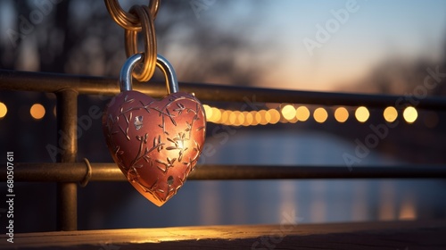 A quaint love lock on a bridge, symbolizing a lasting connection on this special Valentine's Day.