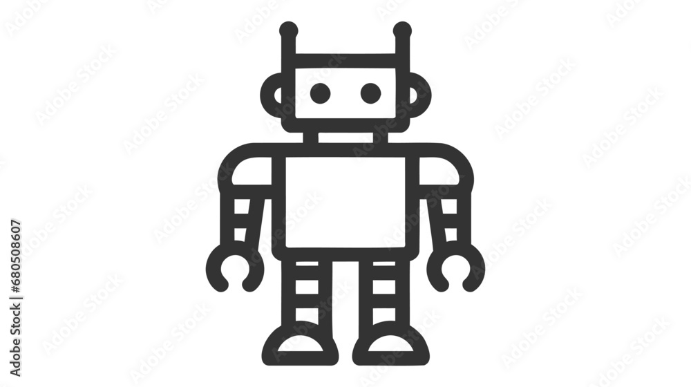 Bot line icon. Vector symbol in trendy flat style on white background. Web sing for design Bot line icon. Vector symbol in trendy flat style on white background. Web sing for design