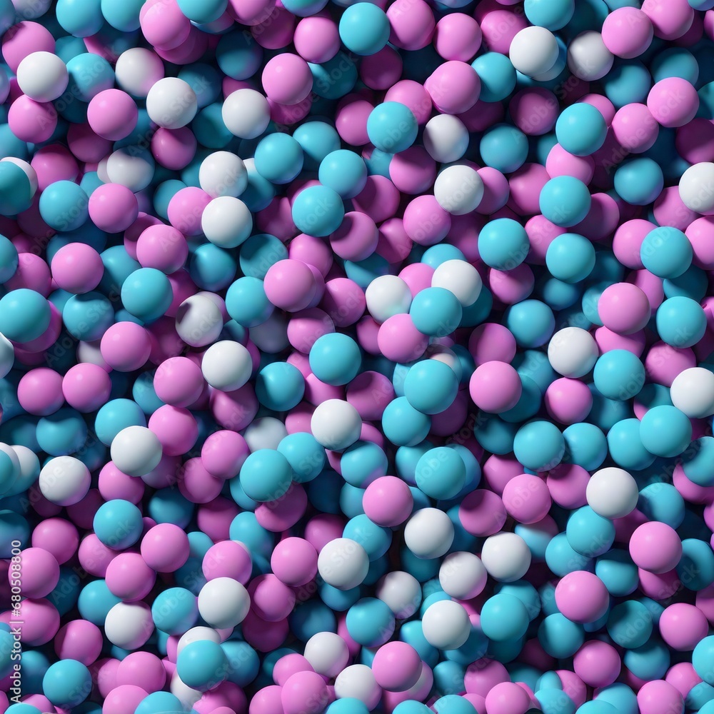 abstract background with balls abstract background with balls abstract background of blue, pink and white balls. 3d rendering