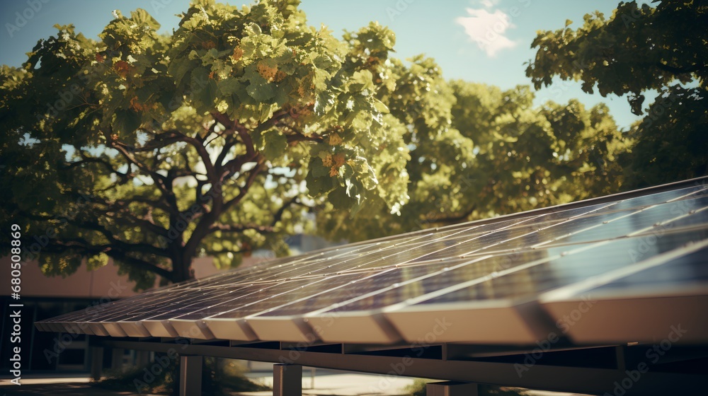 A modern ecofriendly green roof covered in lush vegetation and interspersed with efficient solar panels harnessing sustainable energy under a clear blue sky. A modern ecofriendly green roof covered in lush vegetation and interspersed with efficient solar panels harnessing sustainable energy under a clear blue sky.