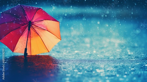 Wallpaper Mural A vibrant photo capturing a spectrum of colorful umbrellas opened against the backdrop of a grey, rainy sky, with raindrops visibly falling around during an autumn storm. Torontodigital.ca