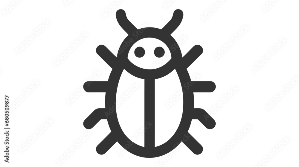 Bug vector icon on white background Bug vector icon on white background