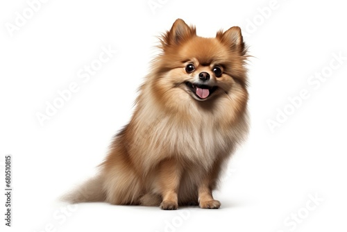 Pomeranian cute dog isolated on white background