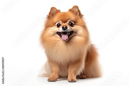 Pomeranian cute dog isolated on white background
