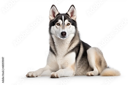 Siberian Huskie cute dog isolated on white background
