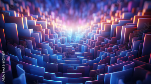 Colorful labyrinth Background. Generative AI