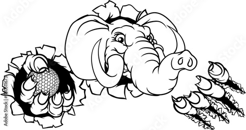 Elephant Golf Ball Sports Animal Mascot photo